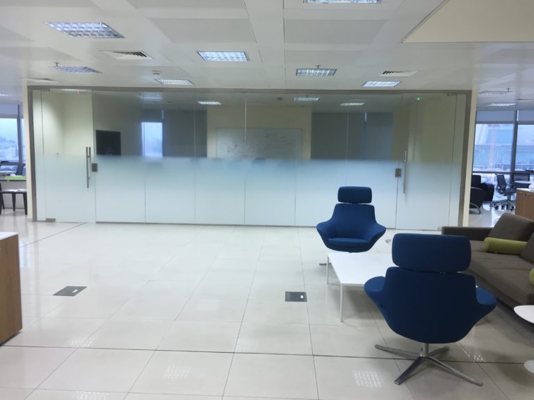 Corporate lounge privacy glass film NYC