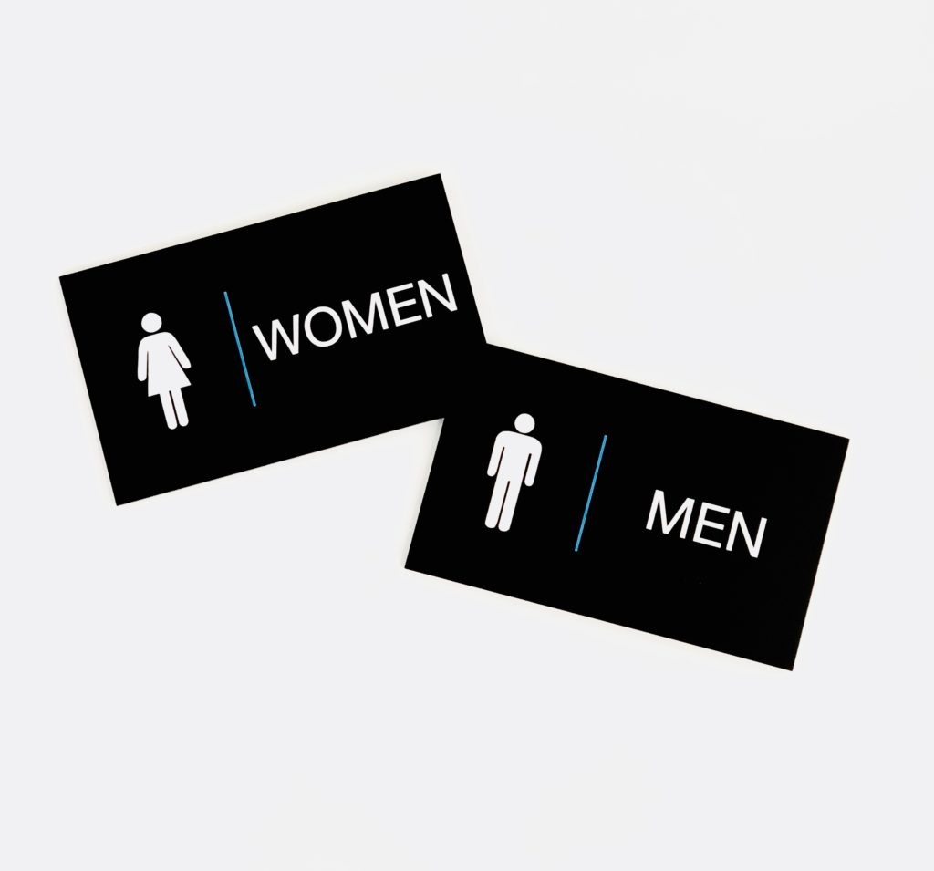 ADA compliant men and women restroom identification signs NYC