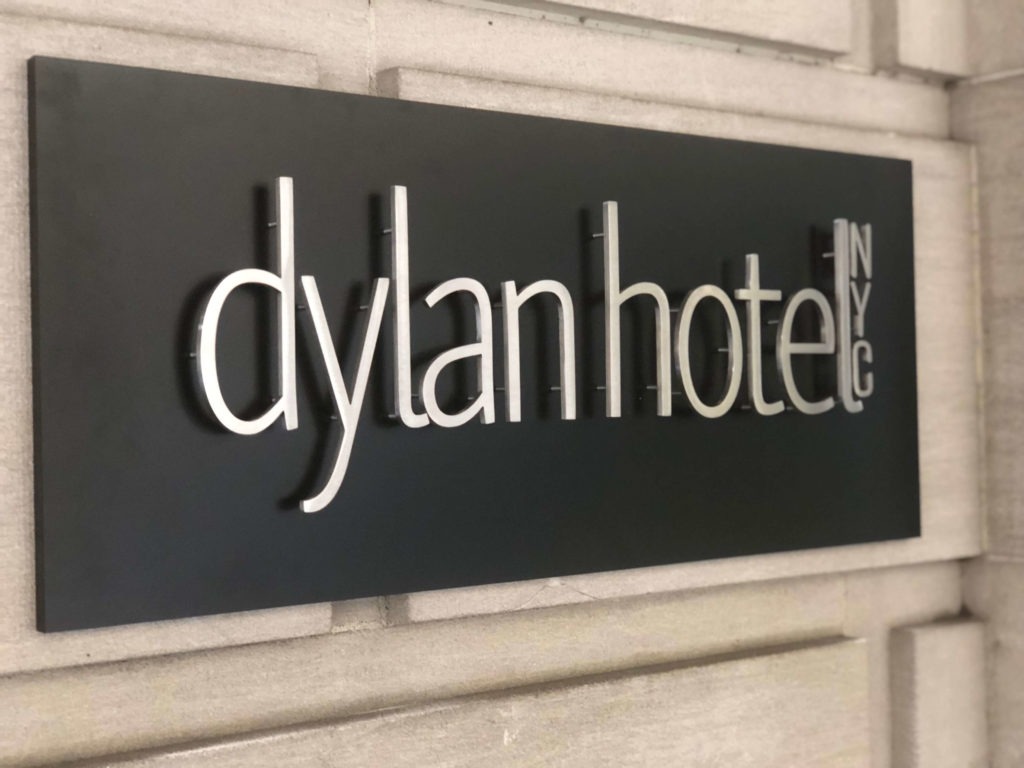 Hotel interior wayfinding signage system NYC