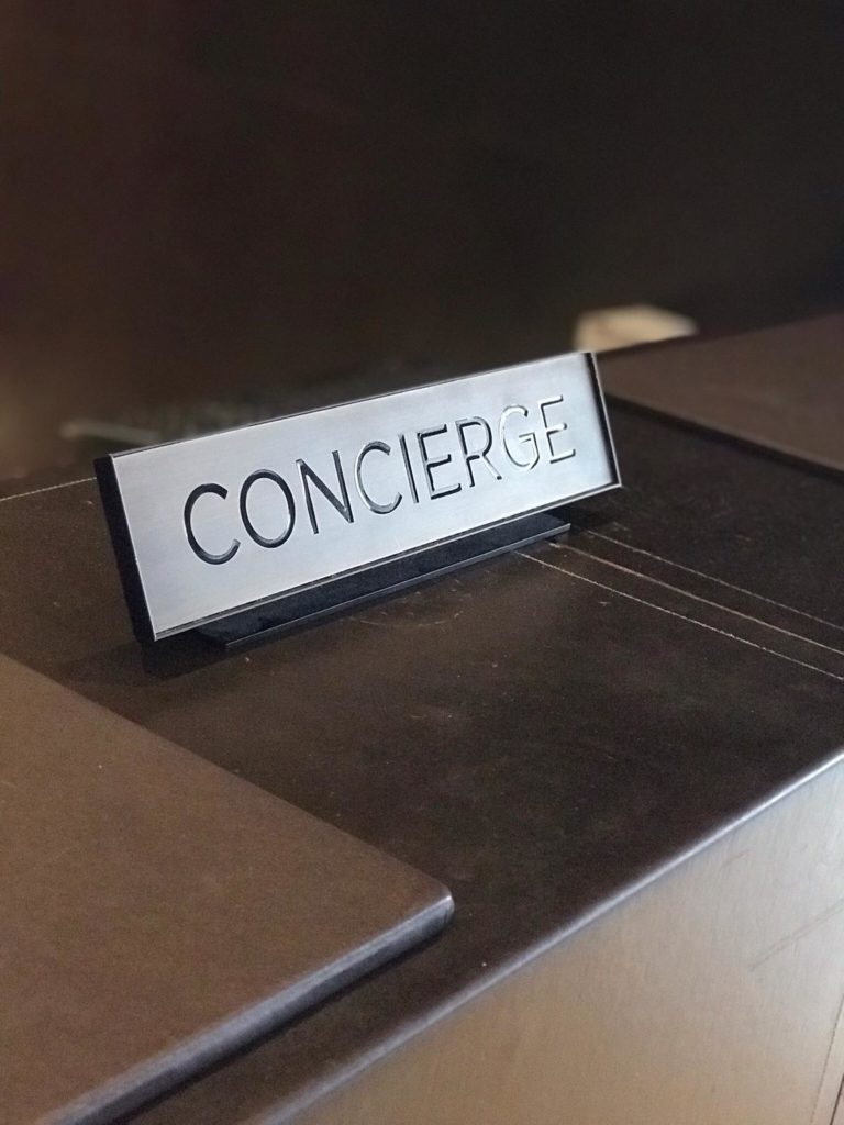 Desktable etched signs