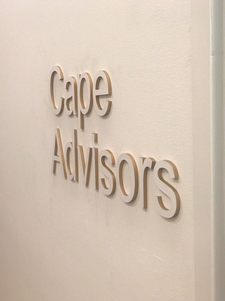 Brushed acrylic letters