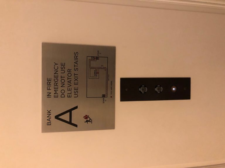 Lift instruction etched signs